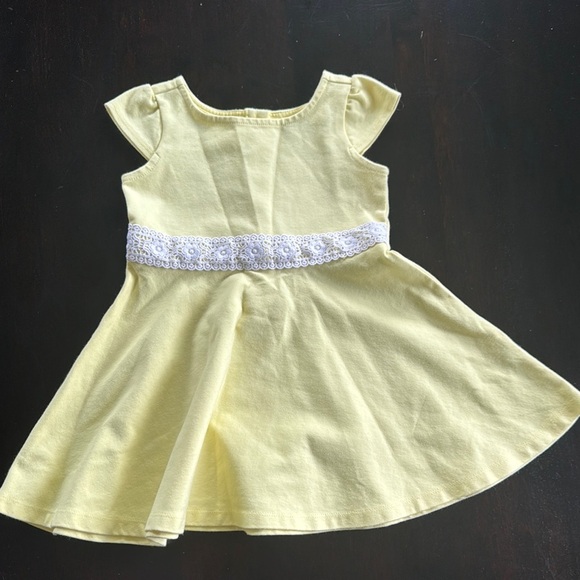 Janie and Jack Sunny Yellow Dress with White Detail - Picture 1 of 3